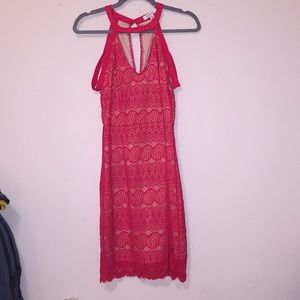 Red lace Francesca’s dress